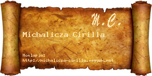 Michalicza Cirilla névjegykártya